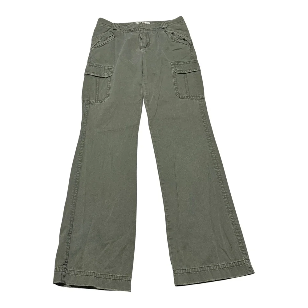 Vintage Y2K Tommy Hilfiger Olive Green Straight Cargo Pants Womens 2 (29x30 7/8)